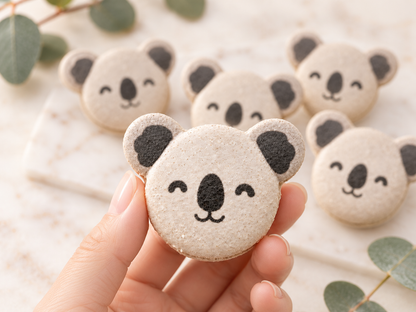 Koala Macarons – Cute Animal Macaron Gift, Baby Shower Cookies, Koala Birthday Treats, Woodland Party Dessert, Custom French Macarons