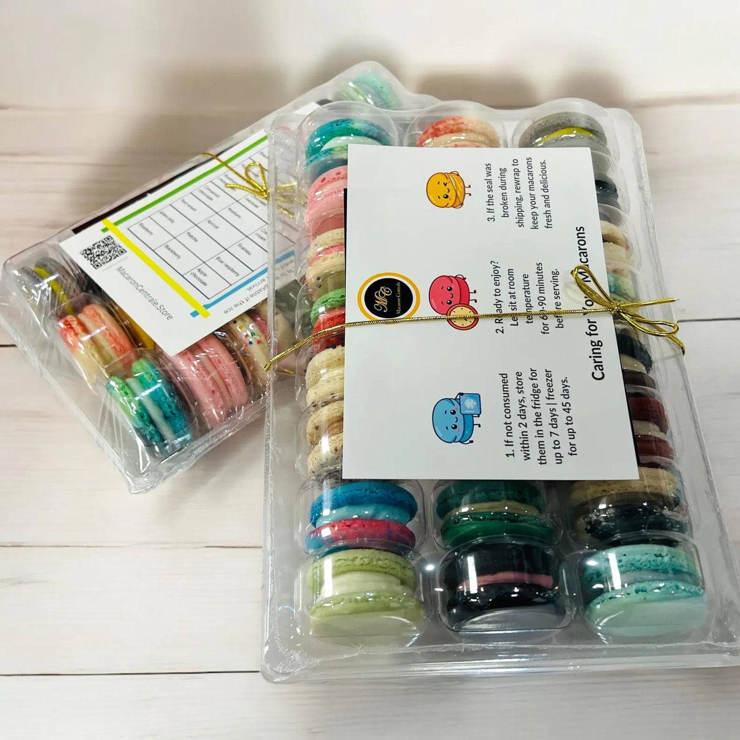 24 Pack | Surprise Me! French Macarons - Flavor Guide Included - Macaron Centrale