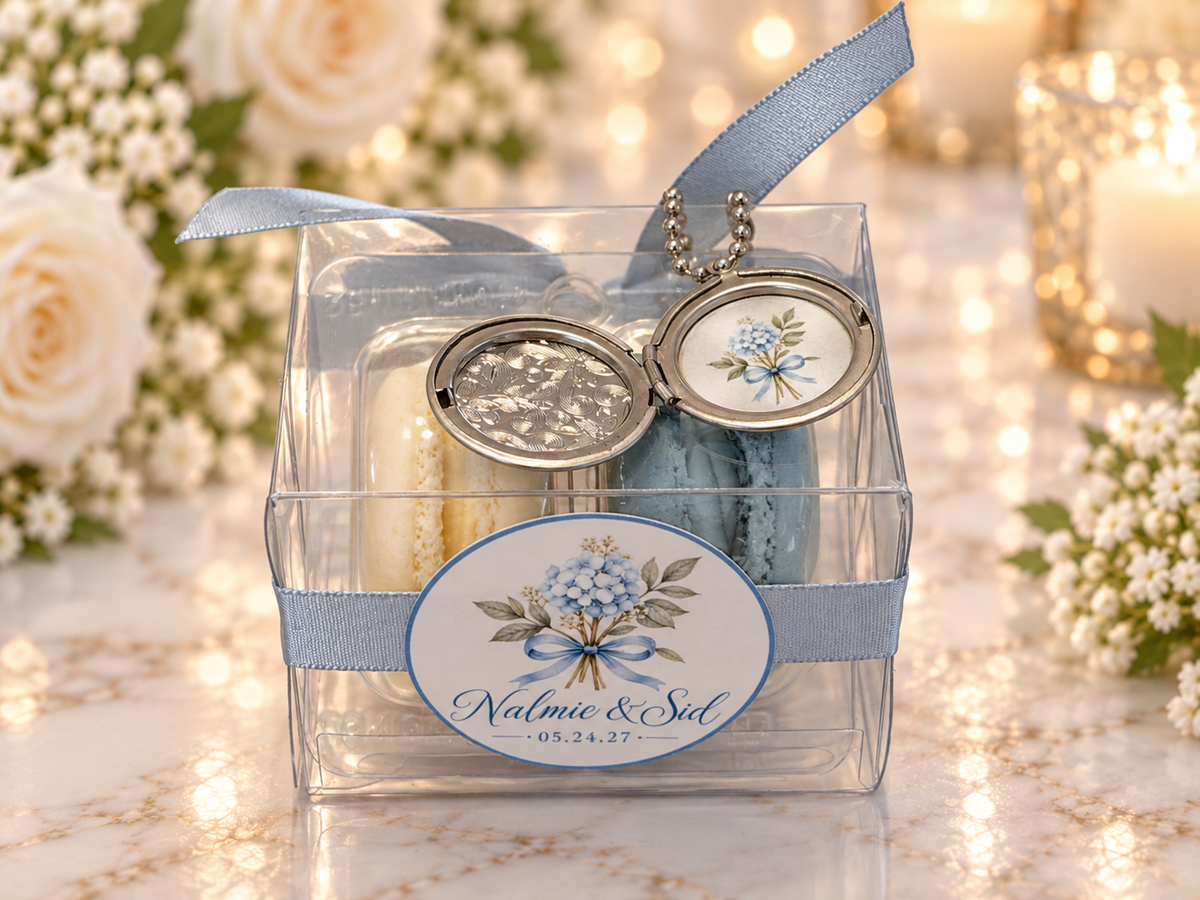 Keepsake Locket Macaron Wedding Favors