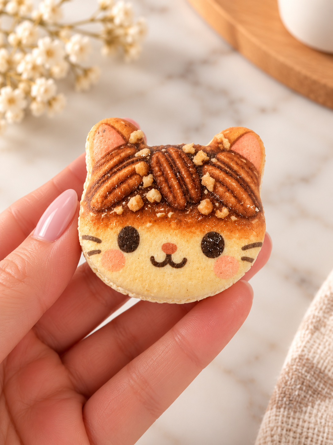 Purrfectly Thankful – Thanksgiving Kitty French Macarons