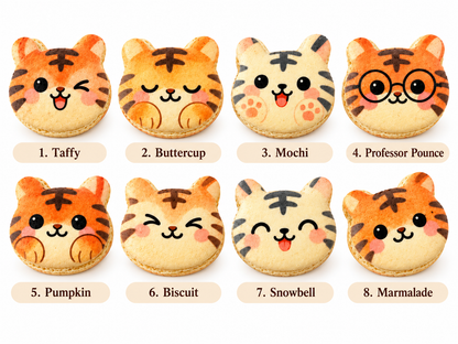 Little Roar Tiger French Macarons | Cute Kawaii Cat-Shaped Macaron Gift Box