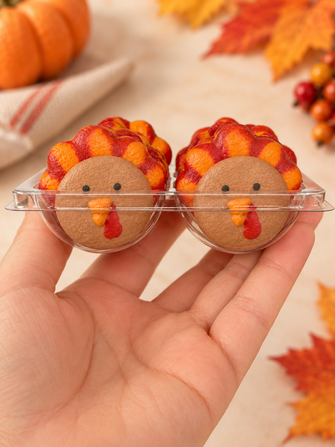 Thanksgiving Turkey Macarons | Cute Thanksgiving Desserts | Friendsgiving Treats | Fall Party Favors | Handmade French Macarons
