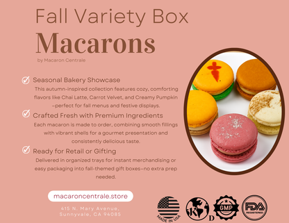Fall Macaron Variety Pack – 50 French Macarons (10 Each Flavor)