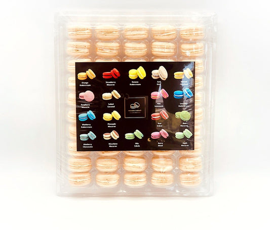 50 Pack Apricot French Macaron Value Pack - Macaron Centrale