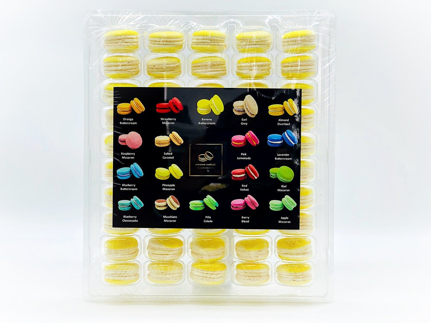 50 Pack Banana Buttercream French Macaron Value Pack - Macaron Centrale