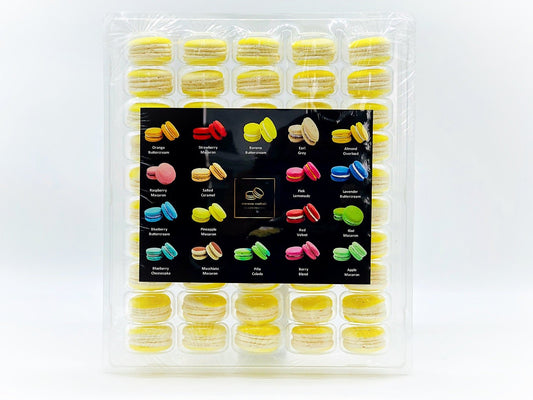 50 Pack Banana Buttercream French Macaron Value Pack - Macaron Centrale