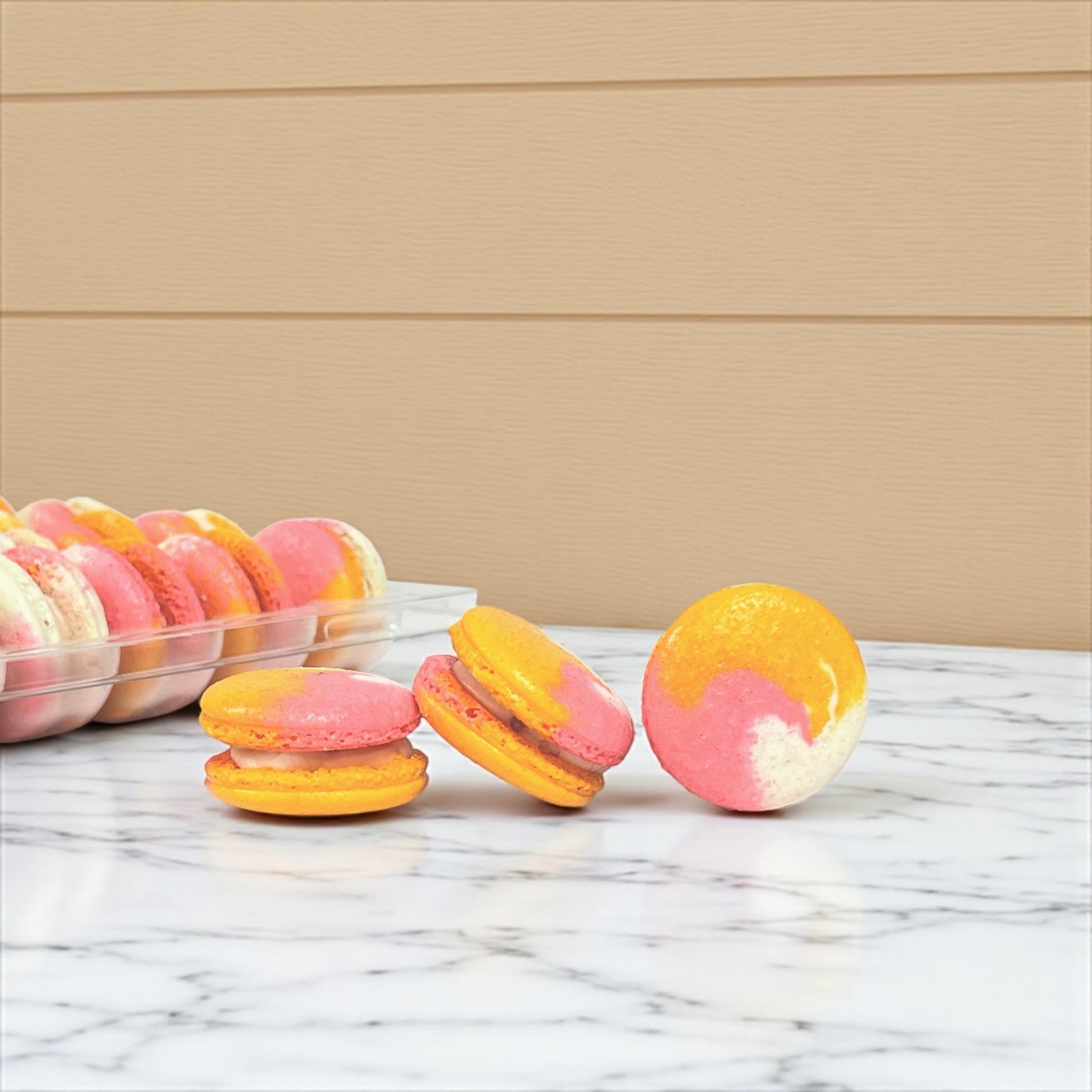 50 Pack Berry Mango Wave French Macarons - Macaron Centrale