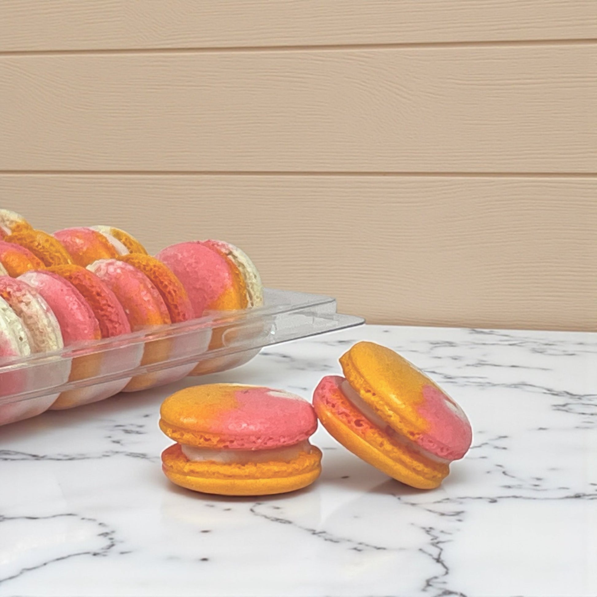 50 Pack Berry Mango Wave French Macarons - Macaron Centrale
