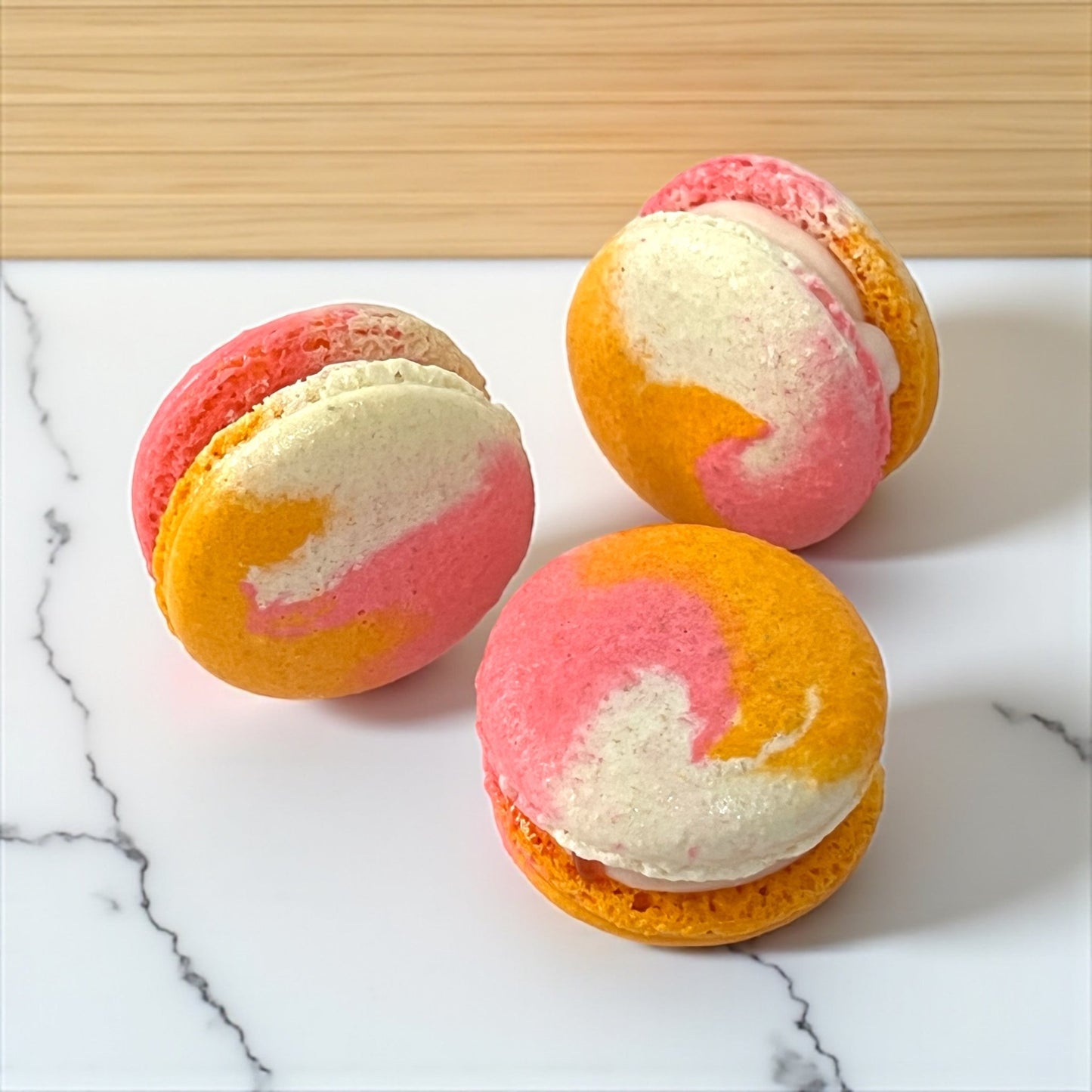 50 Pack Berry Mango Wave French Macarons - Macaron Centrale