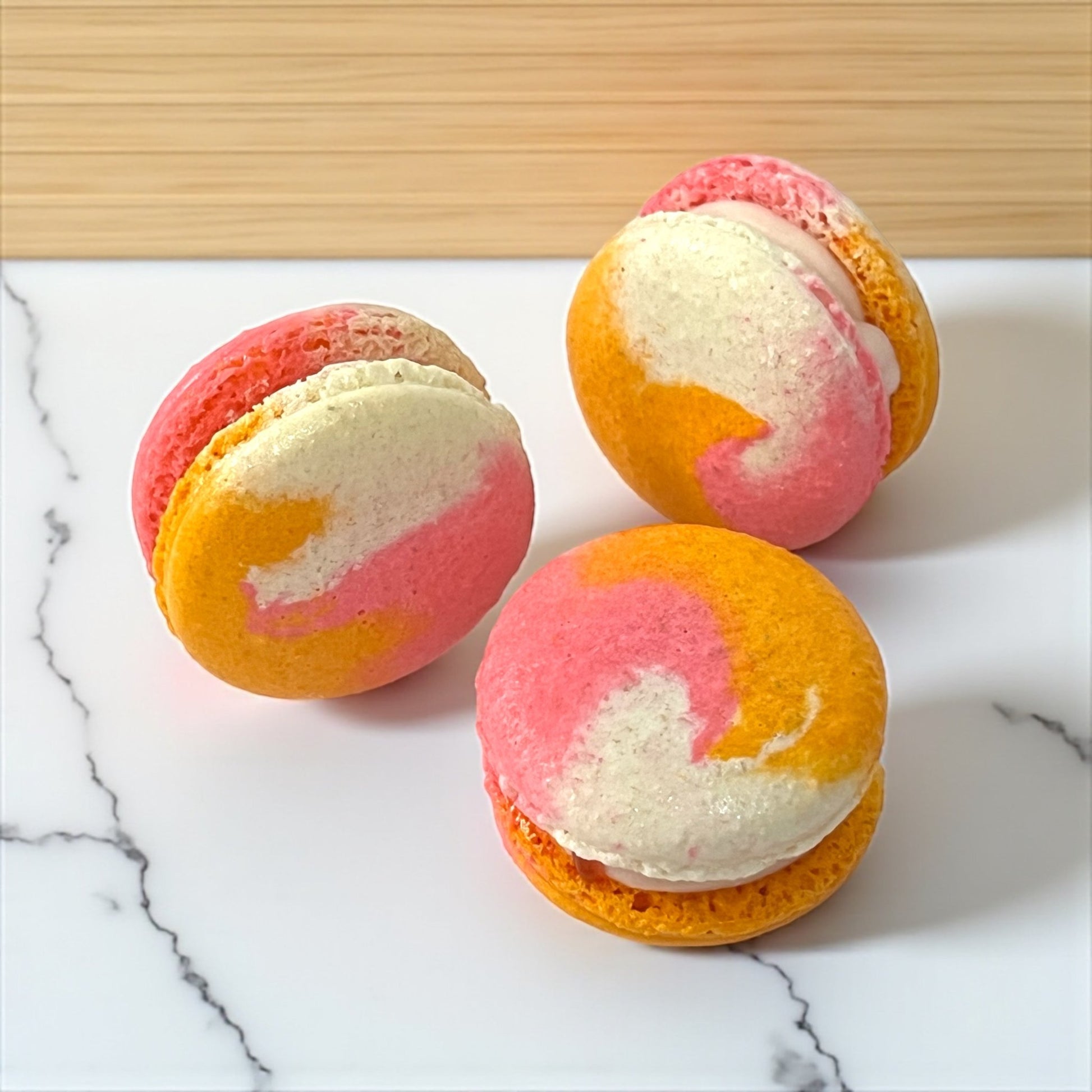 50 Pack Berry Mango Wave French Macarons - Macaron Centrale