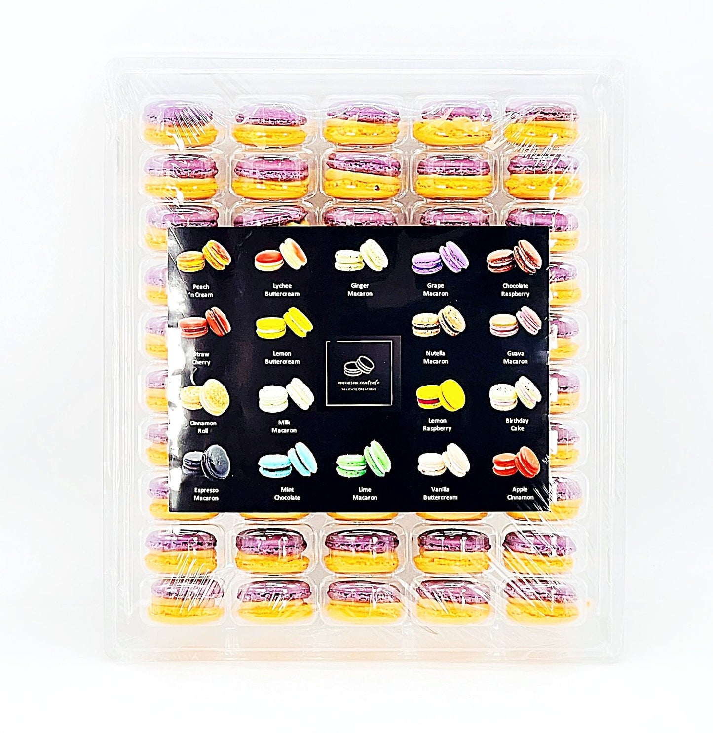 50 Pack Blackberry Thai Tea French Macaron Value Pack - Macaron Centrale