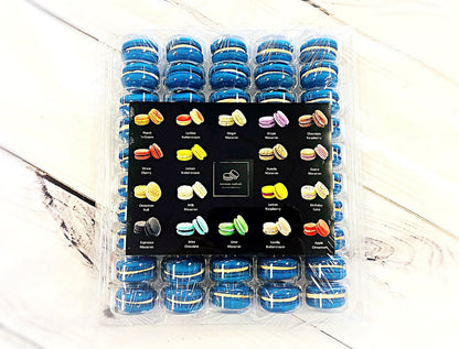 50 Pack Blue Caramel French Macaron Value Pack - Macaron Centrale