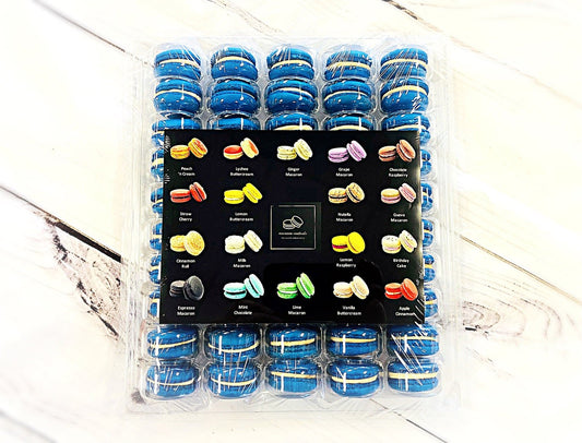 50 Pack Blue Caramel French Macaron Value Pack - Macaron Centrale