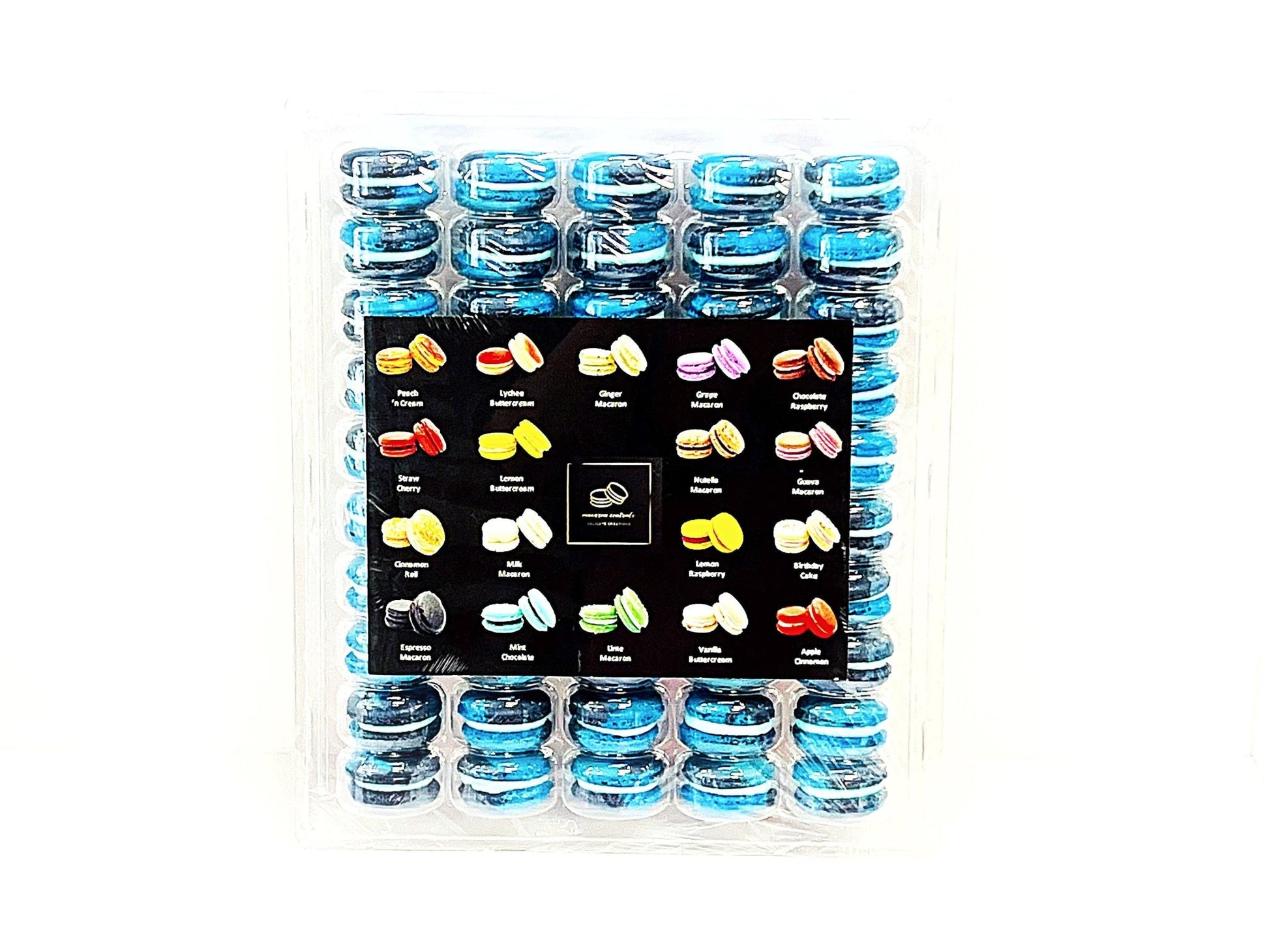 50 Pack blue curraçao French macaron value pack - Macaron Centrale