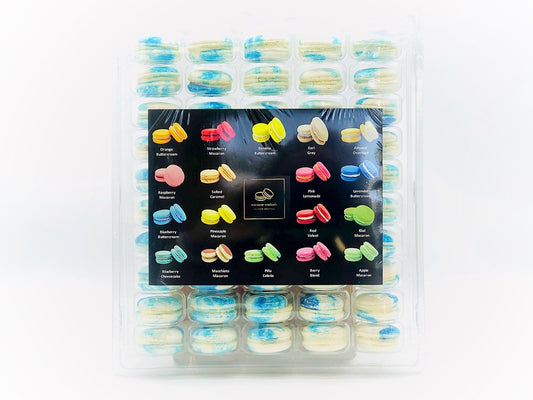 50 Pack Blueberry Cheesecake French Macaron Value Pack - Macaron Centrale