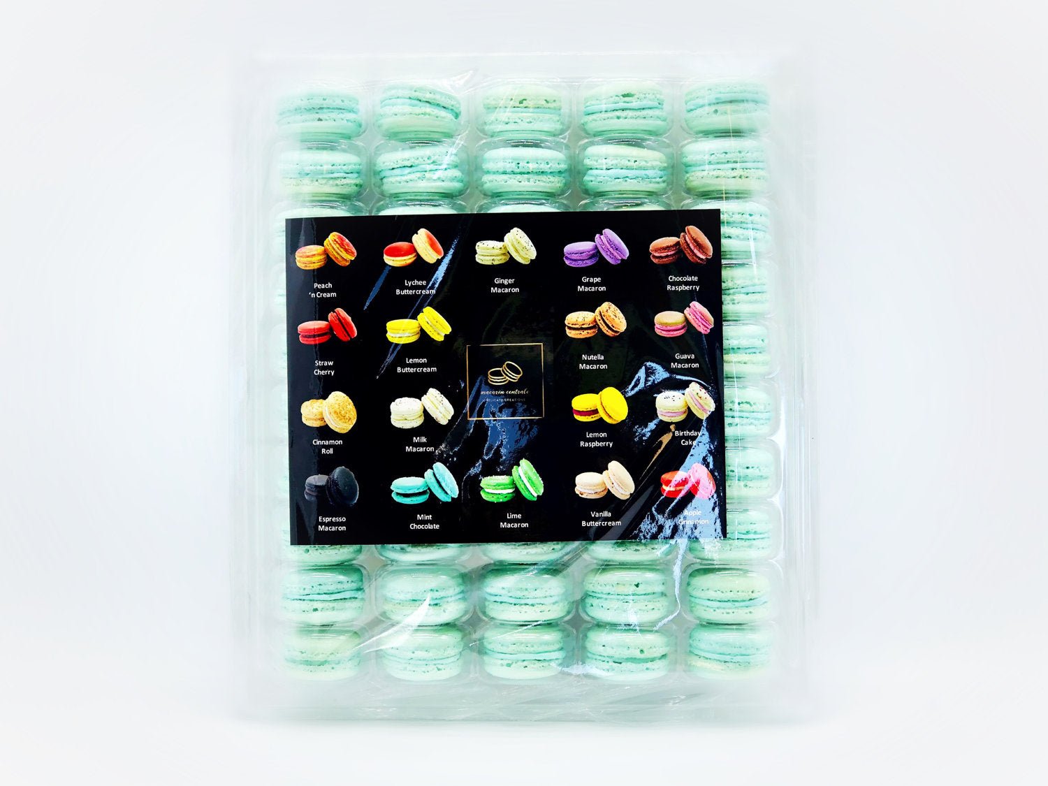 50 Pack Blueberry Chocolate Buttercream French Macaron Value Pack - Macaron Centrale