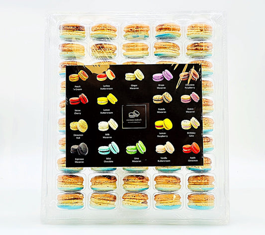 50 Pack Blueberry - Colombian Coffee French Macaron Value Pack - Macaron Centrale