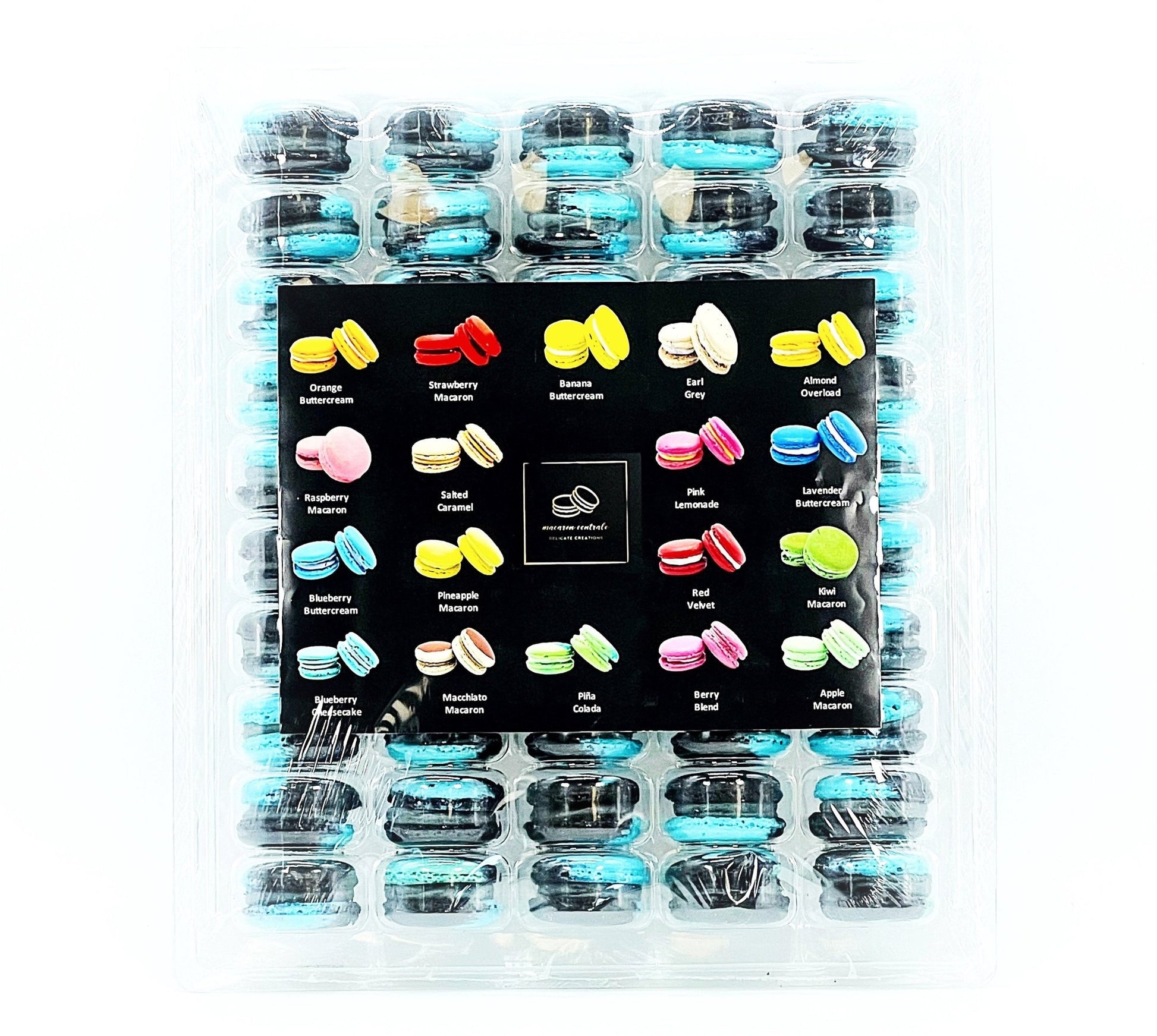 50 Pack Blueberry Licorice French Macaron Value Pack - Macaron Centrale