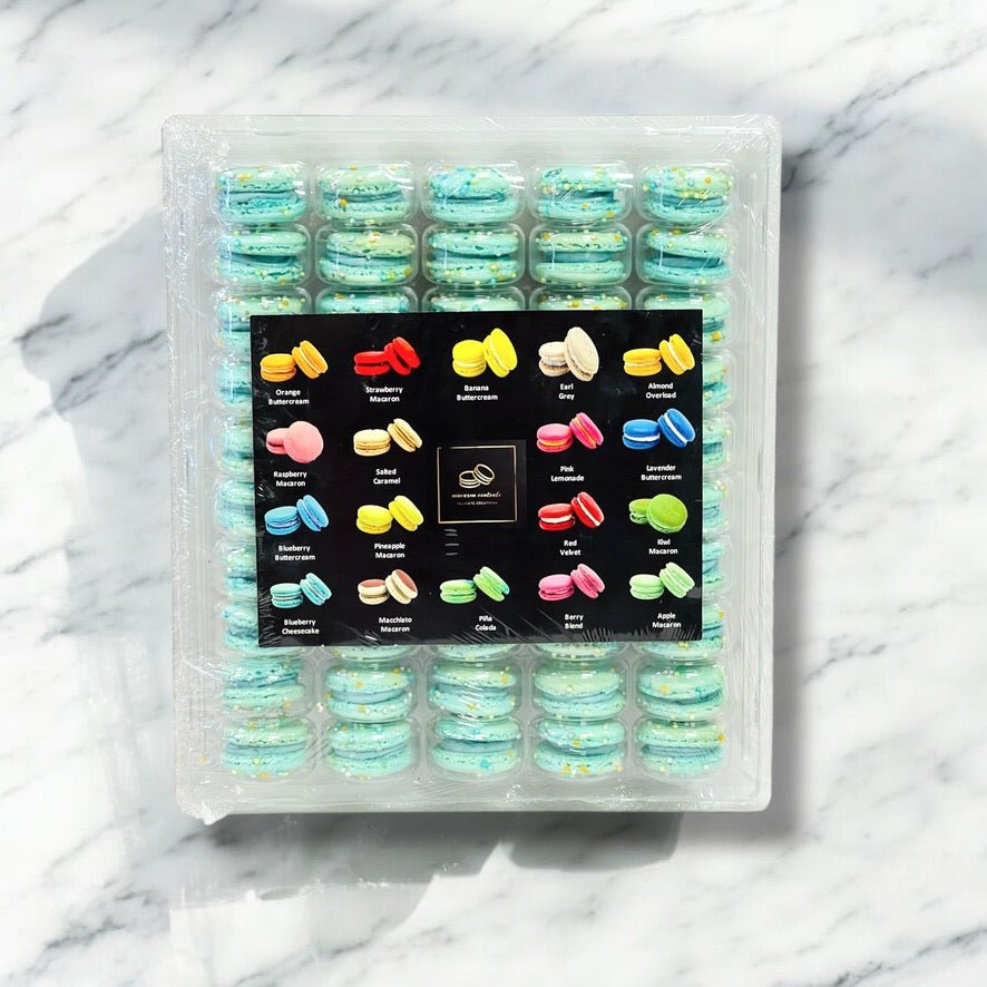 50 Pack Blueberry Mallow Bliss French Macarons Value Pack - Macaron Centrale