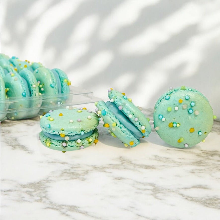 50 Pack Blueberry Mallow Bliss French Macarons Value Pack - Macaron Centrale
