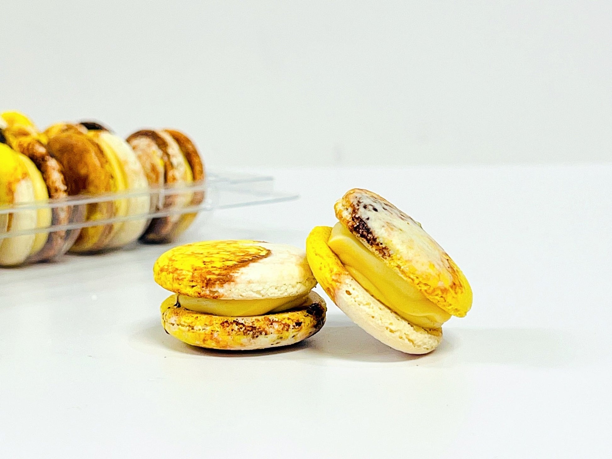 50 Pack Butterscotch Chocolate Macarons - Macaron Centrale