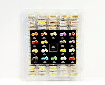 50 Pack Butterscotch Dark Chocolate French Macaron Value Pack - Macaron Centrale