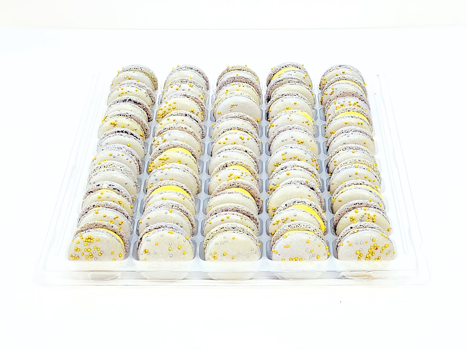 50 Pack Butterscotch Dark Chocolate French Macaron Value Pack - Macaron Centrale