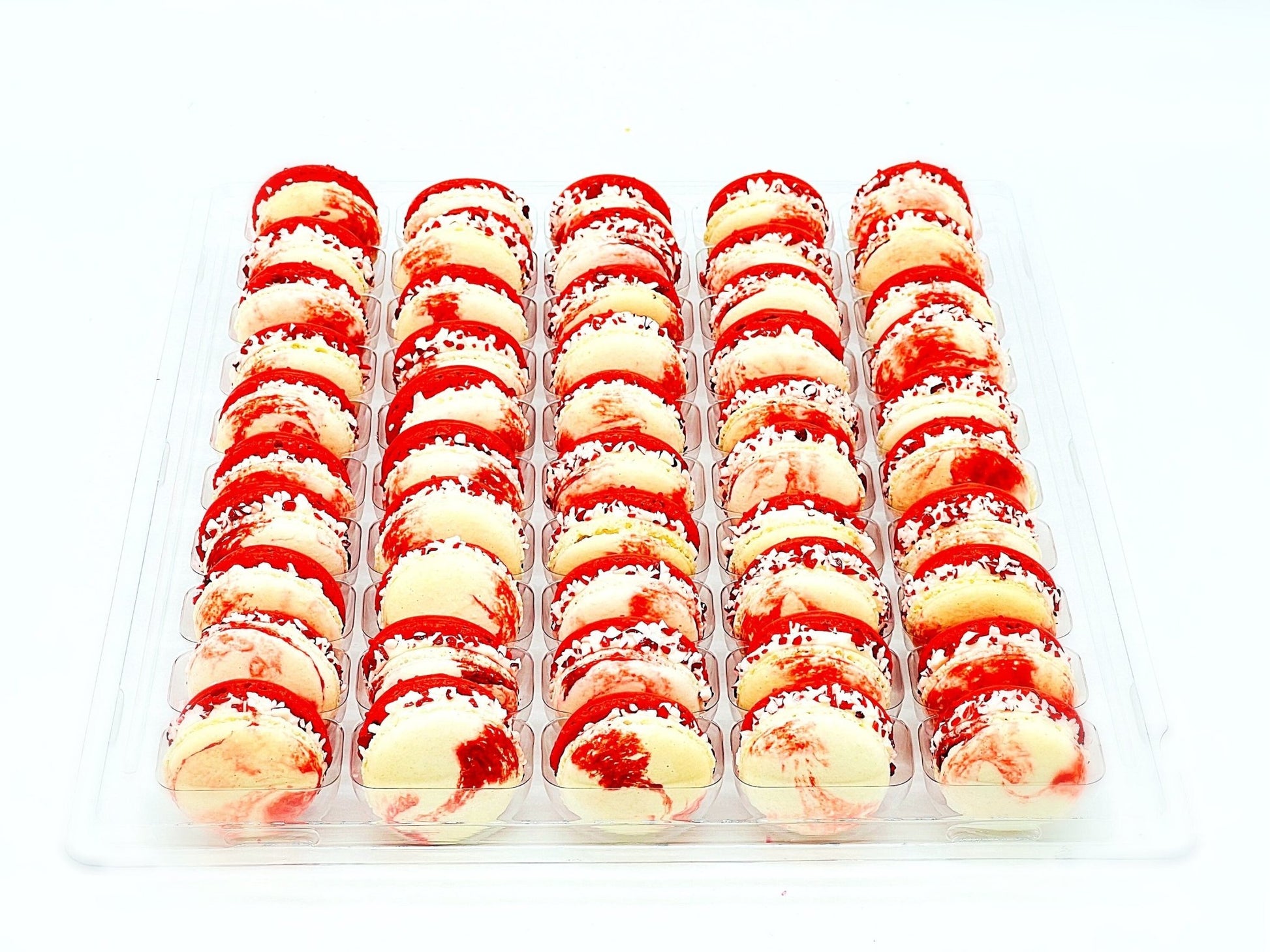 50 Pack Candy CaneFrench Macaron Value Pack - Macaron Centrale