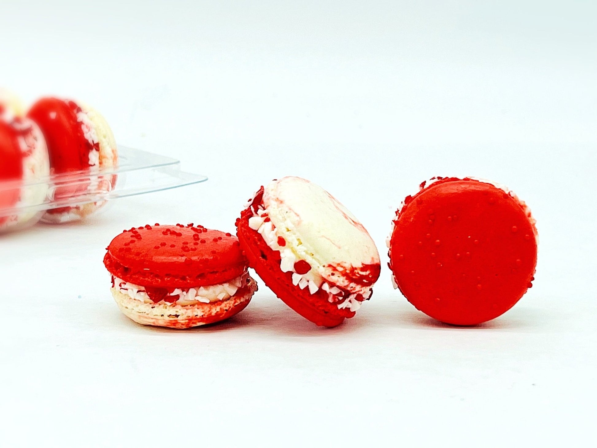 50 Pack Candy CaneFrench Macaron Value Pack - Macaron Centrale