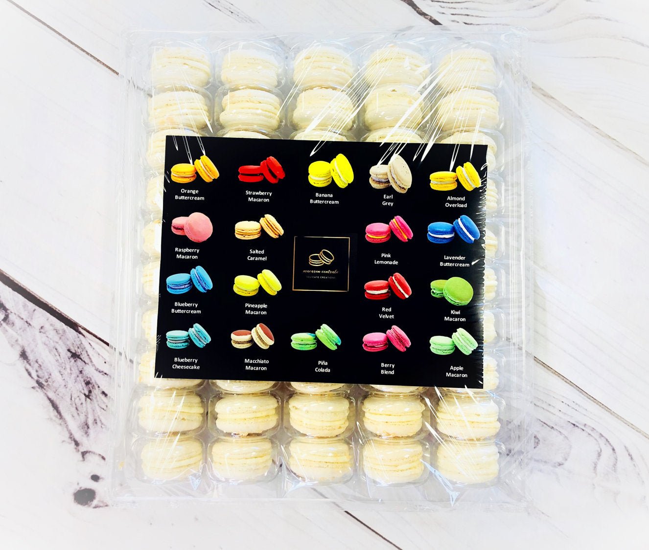 50 Pack Coconut French Macaron Value Pack - Macaron Centrale