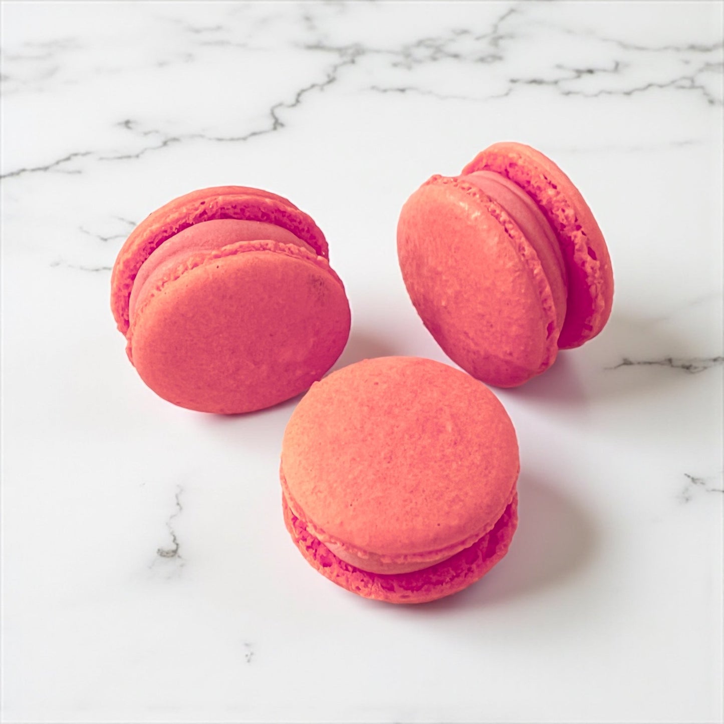 50 Pack Coral Velvet French Macarons - Macaron Centrale