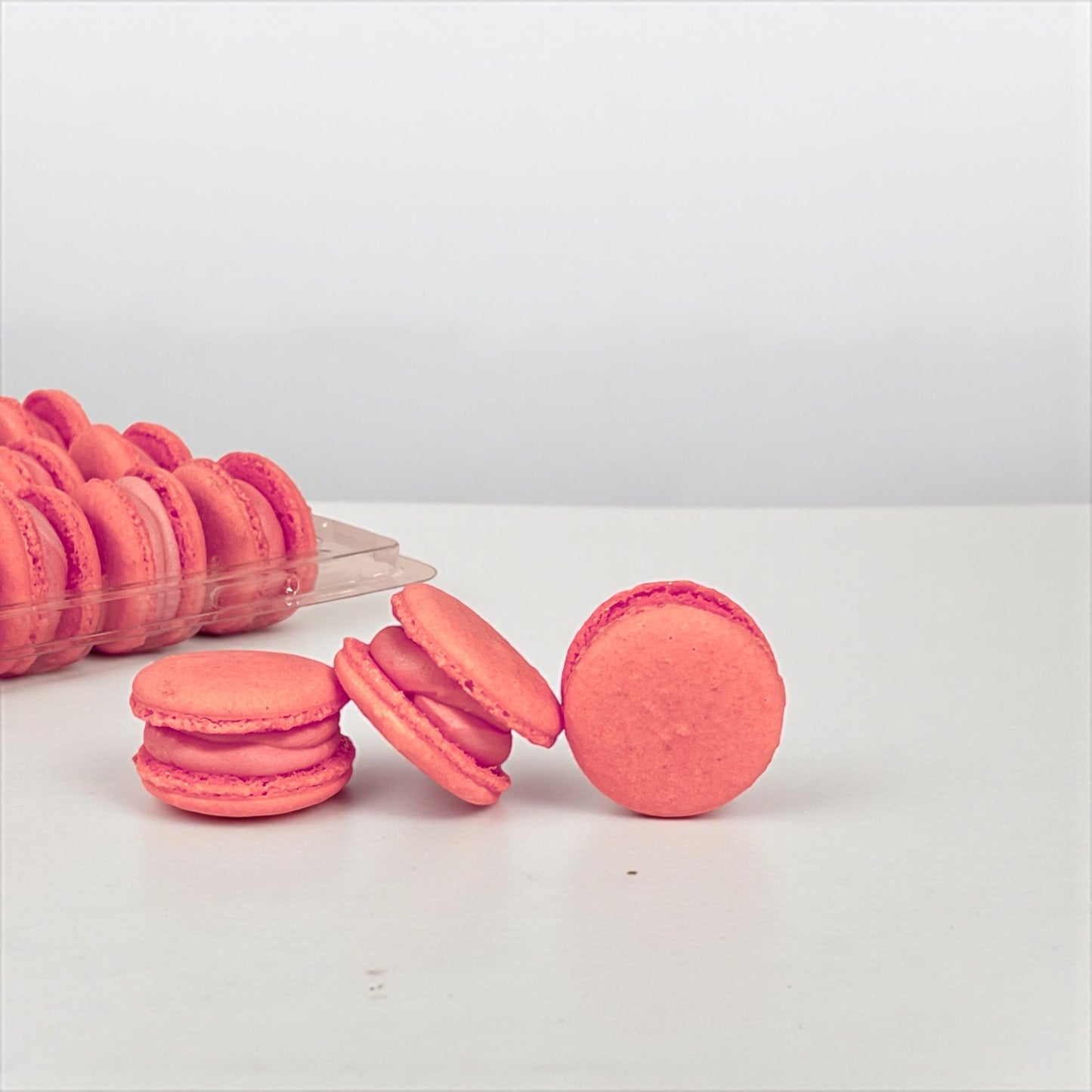 50 Pack Coral Velvet French Macarons - Macaron Centrale