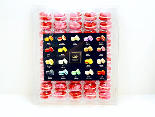 50 Pack Cranberry and Prune French Macaron Value Pack - Macaron Centrale