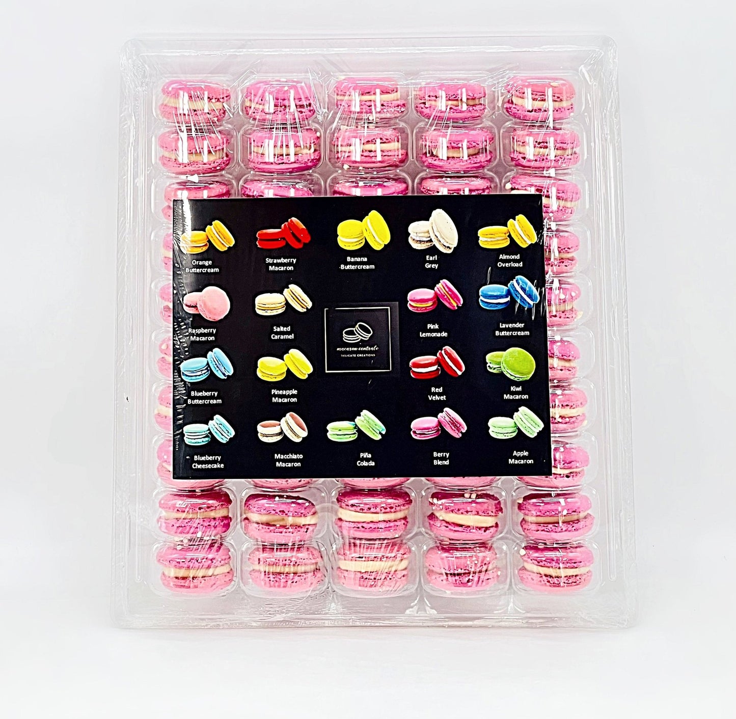 50 Pack Cranberry French Macaron Value Pack - Macaron Centrale