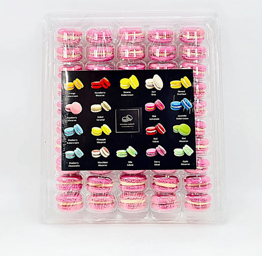 50 Pack Cranberry French Macaron Value Pack - Macaron Centrale