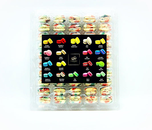 50 Pack Cranberry Pistachio Macaron Value Pack - Macaron Centrale