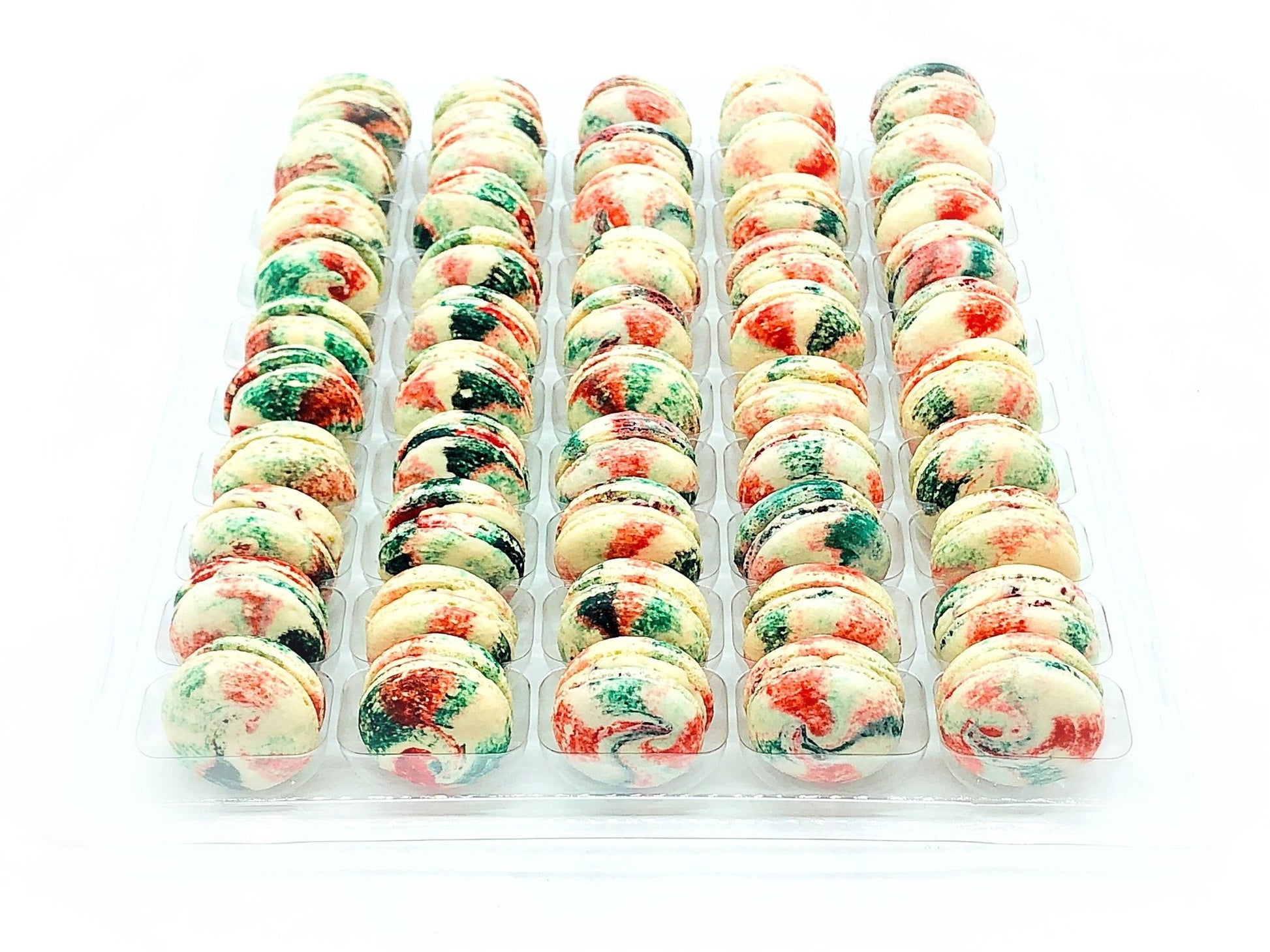 50 Pack Cranberry Pistachio Macaron Value Pack - Macaron Centrale