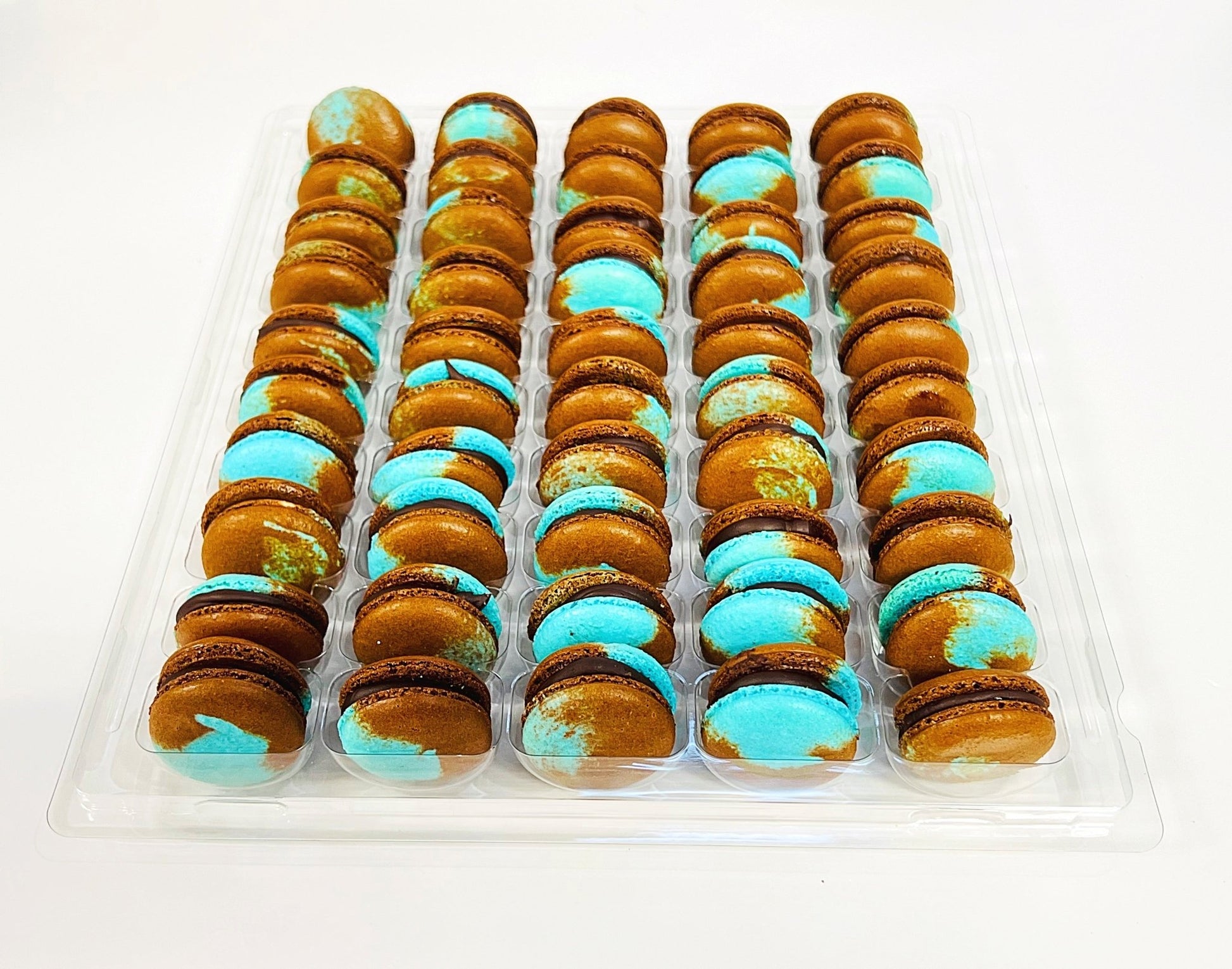 50 Pack Dark Chocolate Wild Blueberry French Macaron Value Pack - Macaron Centrale