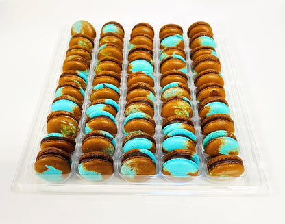 50 Pack Dark Chocolate Wild Blueberry French Macaron Value Pack - Macaron Centrale