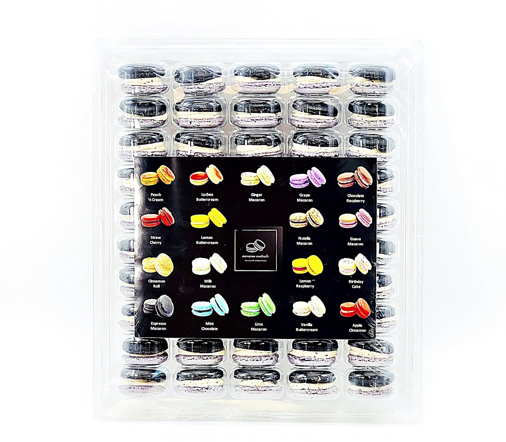 50 Pack Earl Grey Chocolate French Macaron Value Pack - Macaron Centrale