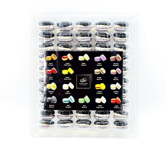 50 Pack Earl Grey Chocolate French Macaron Value Pack - Macaron Centrale