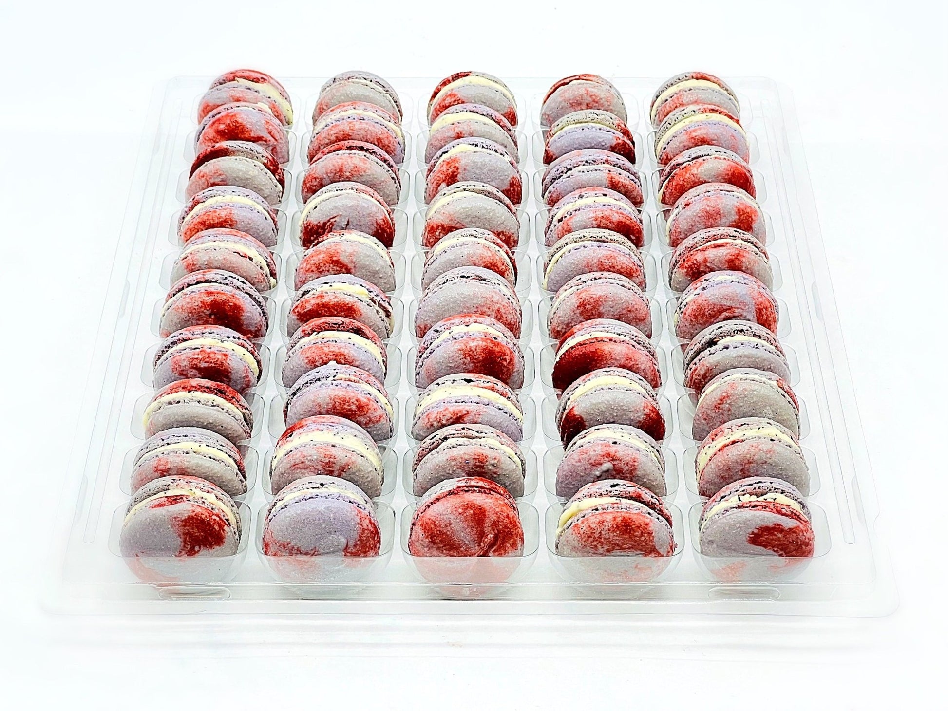 50 Pack Earl Grey Raspberry French Macaron Value Pack - Macaron Centrale