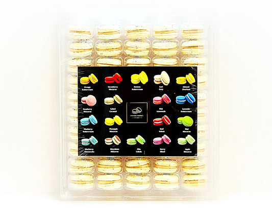50 Pack Gourmet Caramel French Macaron Value Pack - Macaron Centrale