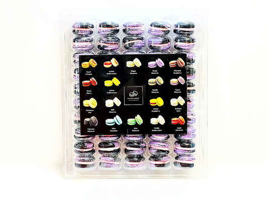50 Pack Gourmet Raspberry French Macaron Value Pack - Macaron Centrale