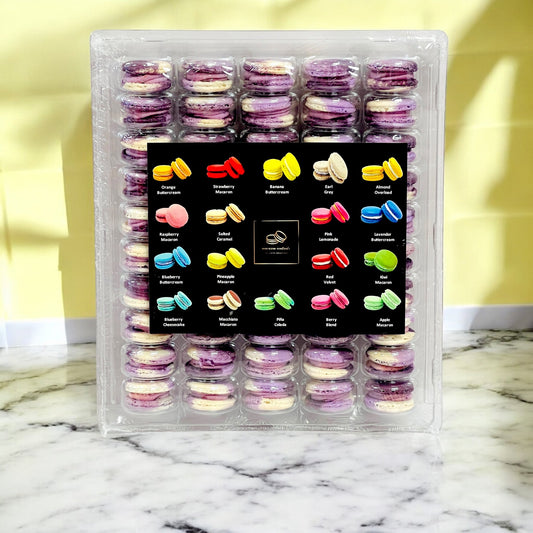 50 Pack Hibiscus Plum French Macaron Value Pack - Macaron Centrale