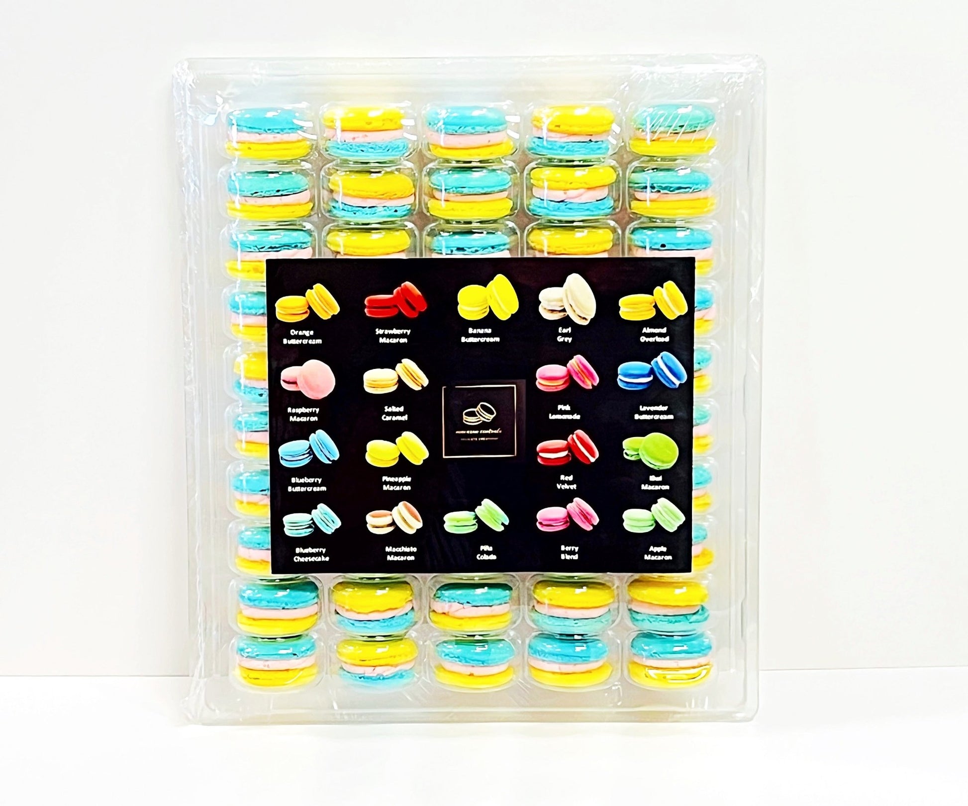 50 Pack Honey French Macaron Value Pack | Vanilla, Chocolate and Strawberry - Macaron Centrale