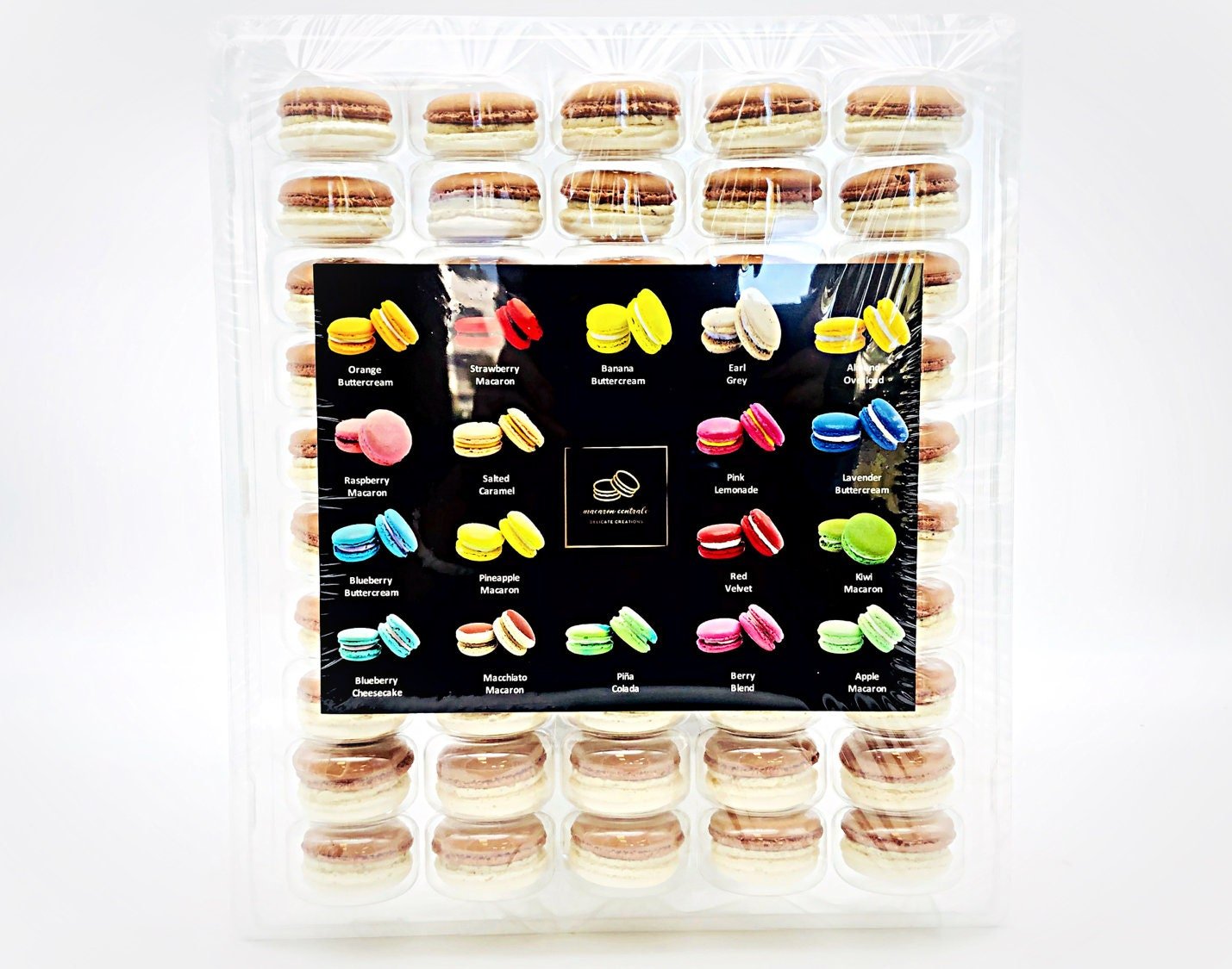 50 Pack Latte French Macaron Value Pack - Macaron Centrale