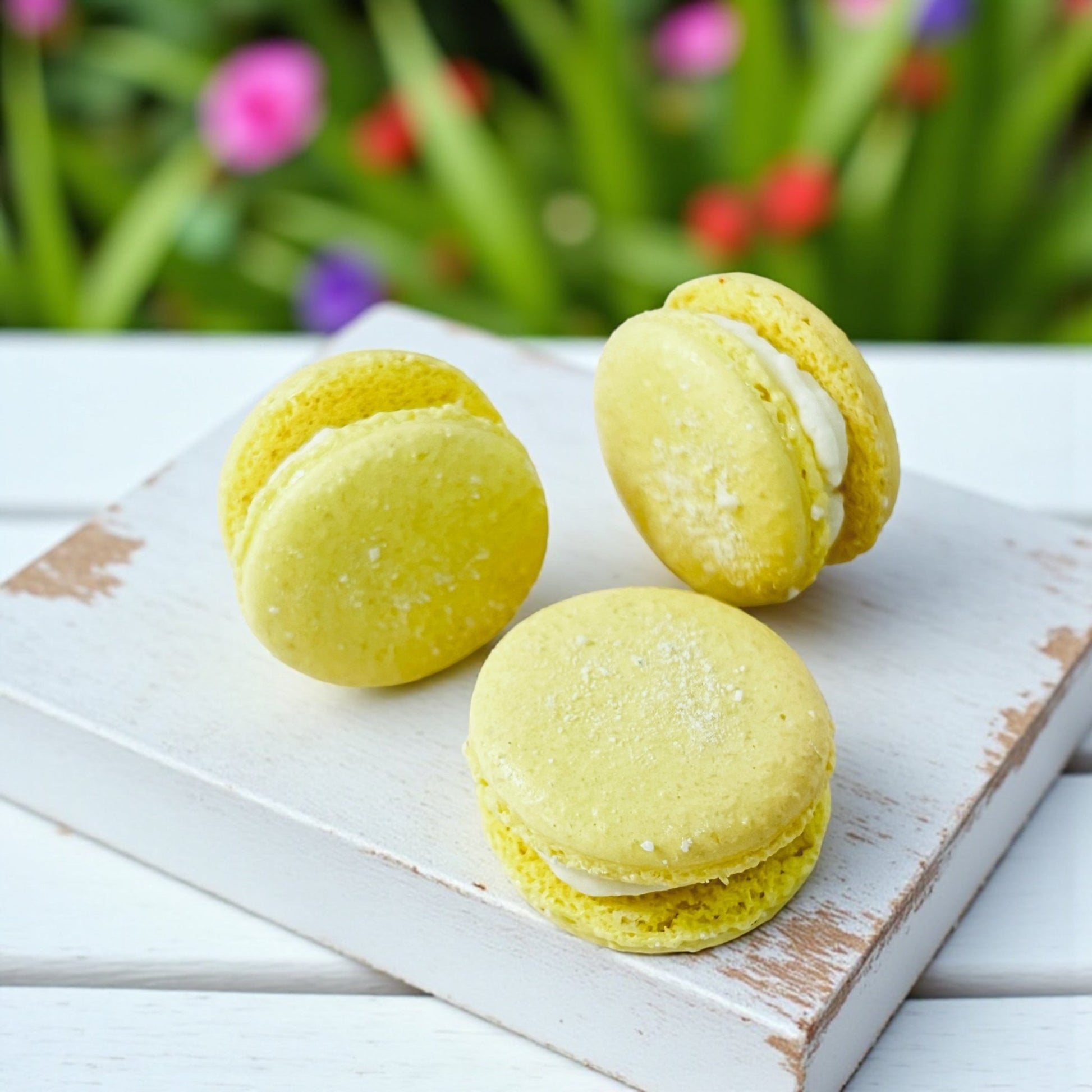 50 Pack Lemon Curd French Macarons - Macaron Centrale