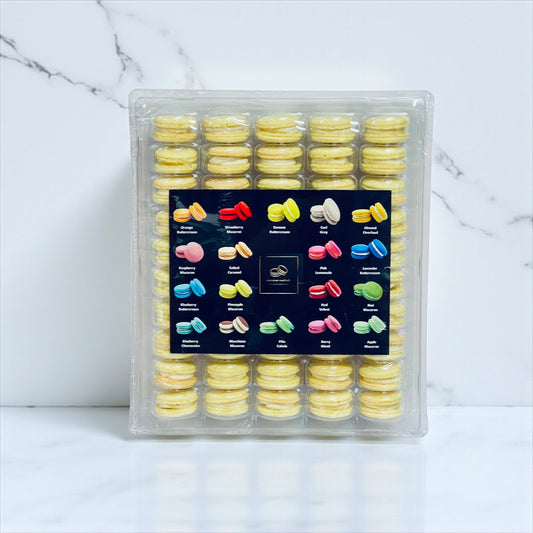 50 Pack Lemon Curd French Macarons - Macaron Centrale