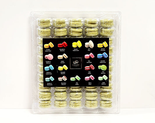 50 Pack Lemon Ganache French Macaron Value Pack - Macaron Centrale
